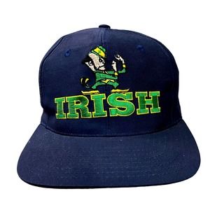 Vtg 90s NOTRE DAME IRISH Twins Enterprise Snapback Hat BIG LOGO